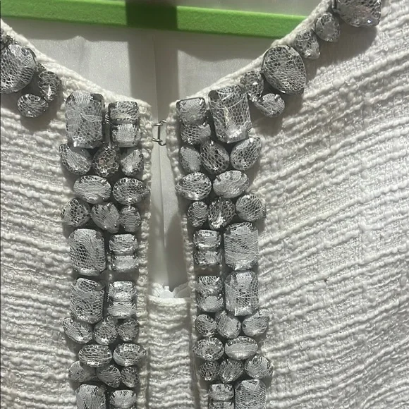 Boston Proper White Textured Blazer and dress Set 16 formal - Picture 2 of 8